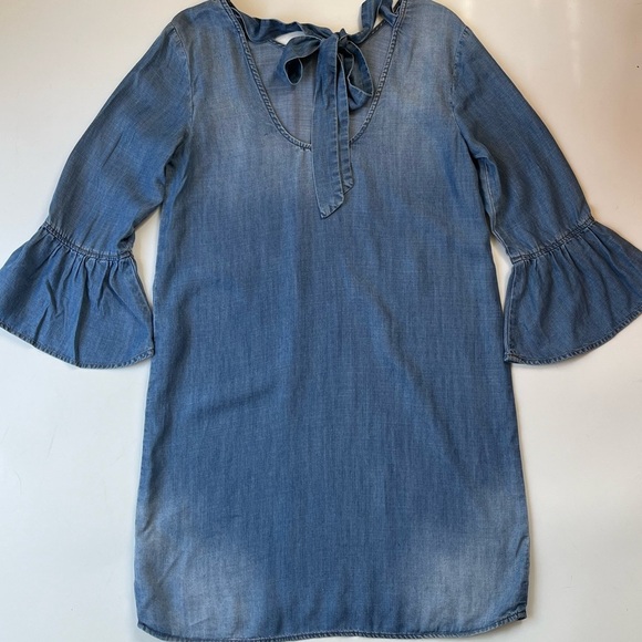NWT Anthropologie Cloth & Stone Chambray Shift Dress Blue Size S - Picture 6 of 13